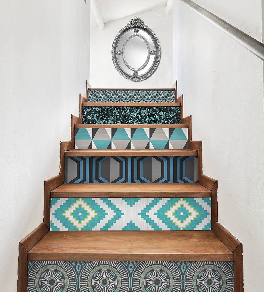 Transform a staircase with wallpaper